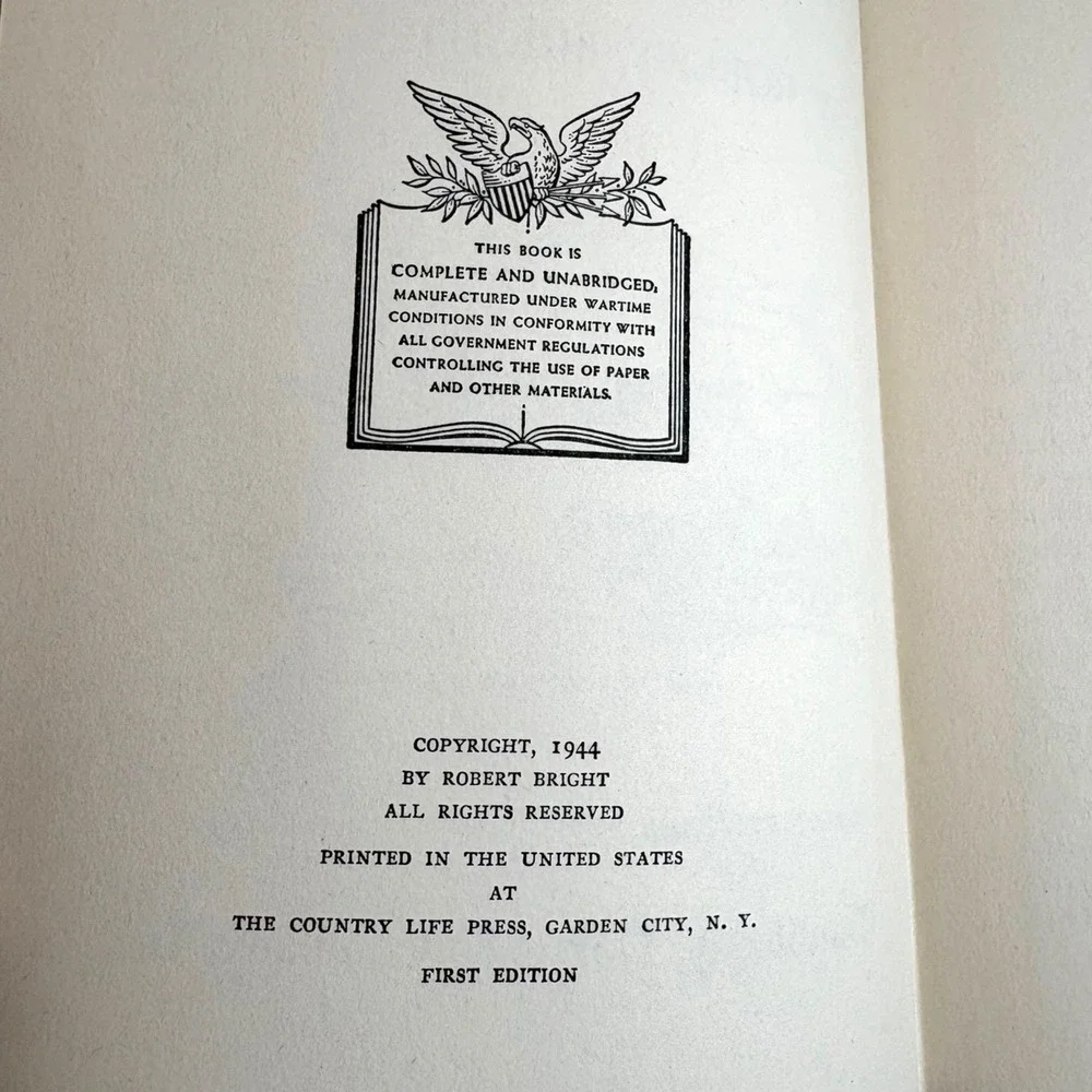 Signed 1st Edition‎ The Life And Death Of Little Jo Robert Bright 1944 HCDJ